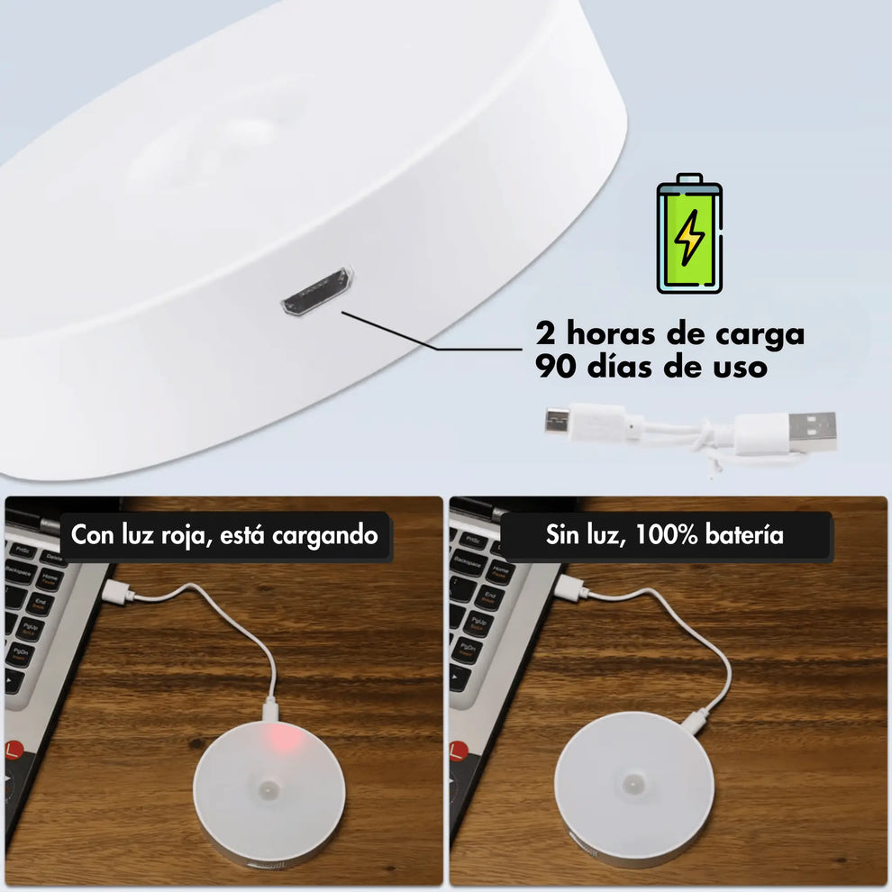 💡Foco LED recargable con sensor de movimiento