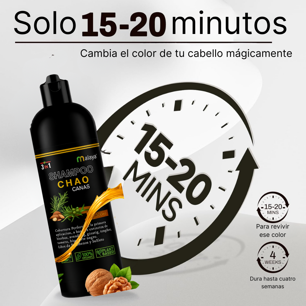 🌿 Brillo Natural 3 en 1 – Champú Cubre Canas